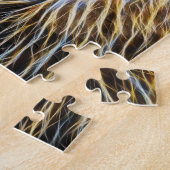 ライオンヘッド白熱［赤熱］光を放つなFractalius ジグソーパズル (側面)