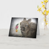 ライオンヘッド・バニーとティーカップ カード (黄色い花)