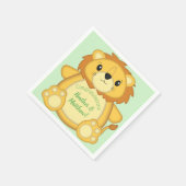 ライオンベビーシャワーサファリ スタンダードカクテルナプキン (角)