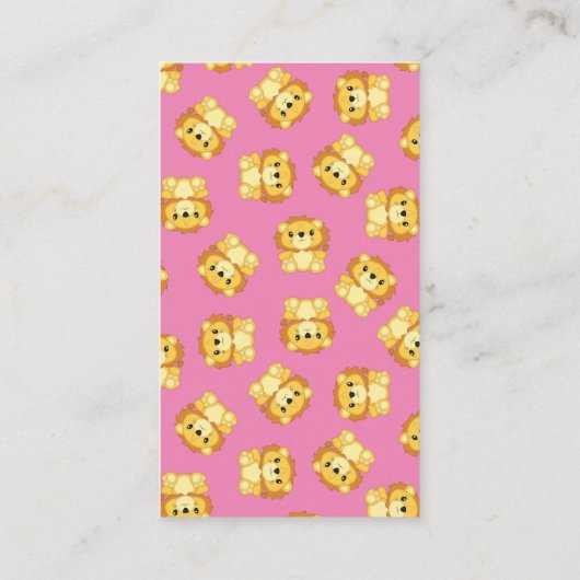 ライオンベビーシャワーピンク エンクロージャーカード (裏面)