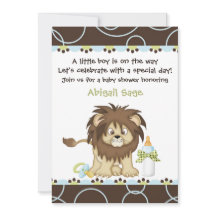 ライオンベビーシャワー招待状forボーイズ