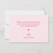 ライオンベビーピンク1歳の誕生日 サンキューカード (裏面)