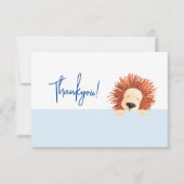 ライオンベビーブルー1歳の誕生日 サンキューカード (正面)