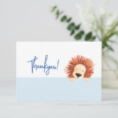 ライオンベビーブルー1歳の誕生日 サンキューカード (スタンド正面)