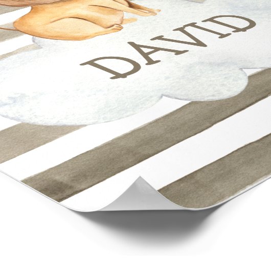 ライオンベビー名パーソナライズされた子供部屋ウォールプリント ポスター (角)