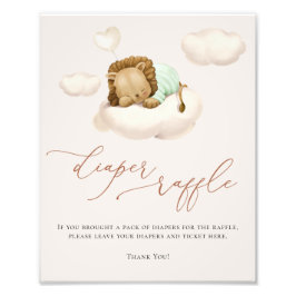 ライオンベビー雲気球おむつラッフルサイン フォトプリント