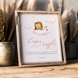 ライオンベビー雲気球おむつラッフルサイン フォトプリント