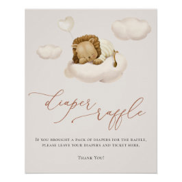 ライオンベビー雲気球おむつラッフル ポスター