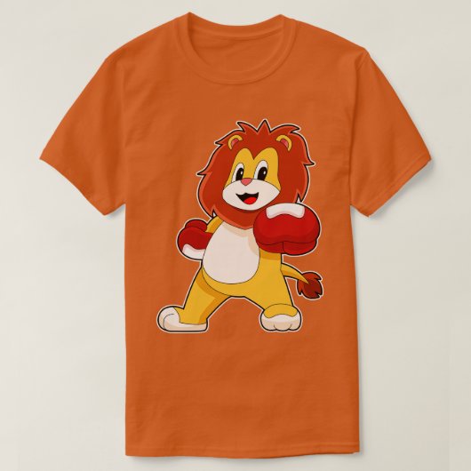 ライオンボクサーボクシング手袋ボクシング Tシャツ (デザイン正面)