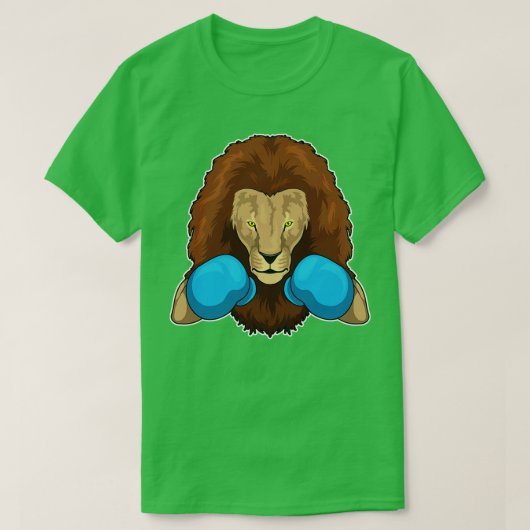 ライオンボクサーボクシング手袋2 Tシャツ (デザイン正面)