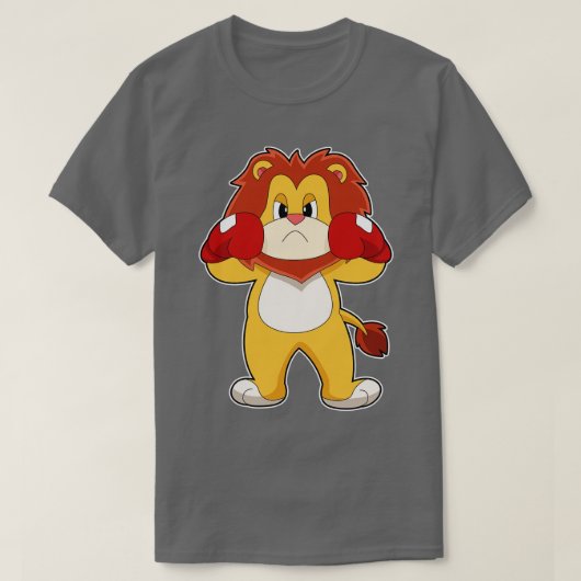 ライオンボクサーボクシング手袋 Tシャツ (デザイン正面)