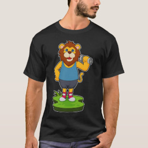 ライオンボディビルダーダンベル Tシャツ