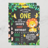 ライオンボーイ誕生日パーティー 招待状 (正面/裏面)