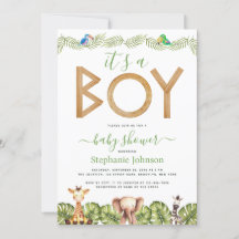 ライオンボーイ赤ちゃんシャワーサファリ動物ジャングル離れ