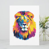 ライオンポートレートイラストレーションウォーター絵を描カラー シーズンカード (スタンド正面)