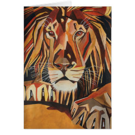 ライオンポートレートインジオメトリックアートスタイル