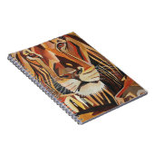 ライオンポートレートインジオメトリックアートスタイル ノートブック (右側)