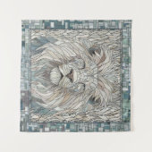 ライオンポートレートモザイクアート タペストリー (正面(横))