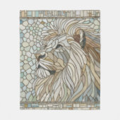 ライオンポートレートモザイクアート フリースブランケット (正面)