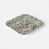 ライオンポートレートモザイクアート ペーパープレート (傾斜あり)