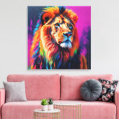 ライオンポートレート絵画ズアート キャンバスプリント (インサイチュ (リビング))