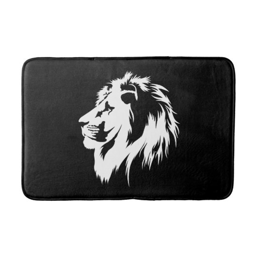 ライオンポートレート（白） バスマット (正面)