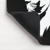 ライオンポートレート（白） マウスパッド (コーナー)