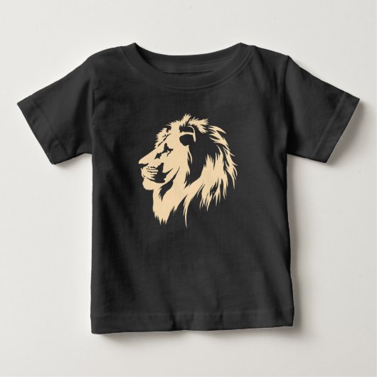 ライオンポートレート（砂） ベビーTシャツ (正面)
