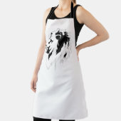 ライオンポートレート（黒） エプロン (インサイチュ)