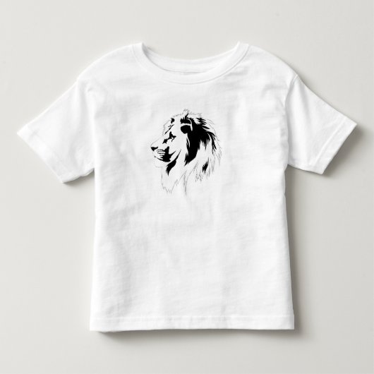 ライオンポートレート（黒） トドラーTシャツ (正面)