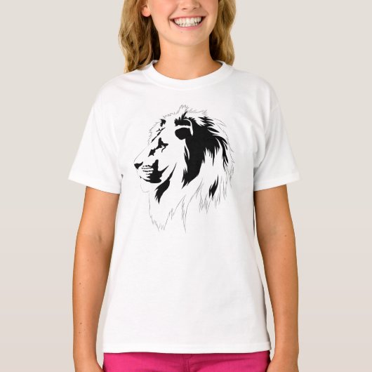 ライオンポートレート（黒） Tシャツ (正面)