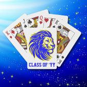 ライオンマスコットブルーイエロー&ホワイト卒業パーティー トランプ