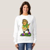 ライオンミュージシャンギター音楽 スウェットシャツ (正面フル)