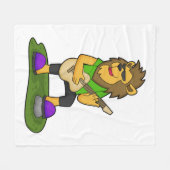 ライオンミュージシャンギター音楽 フリースブランケット (正面(横))