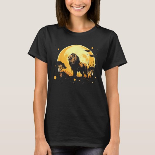 ライオンムーンクラシックデザイン Tシャツ (正面)