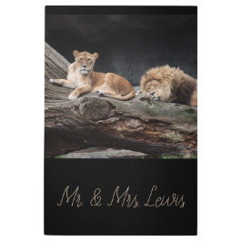 ライオンメイツカップル愛ホーム運命の運命 メタルプリント