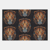 ライオンモザイクのステンドグラス ラッピングペーパーシート (正面3)