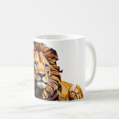 ライオンモザイクステンドグラスマグカップデザイン コーヒーマグカップ (正面右)