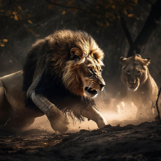 ライオンライオネス狩りトゥージグソーパズル ジグソーパズル