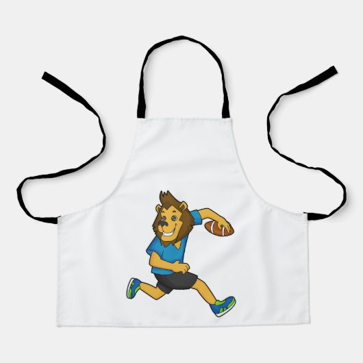 ライオンラグビープレーヤーフットボール エプロン (正面)