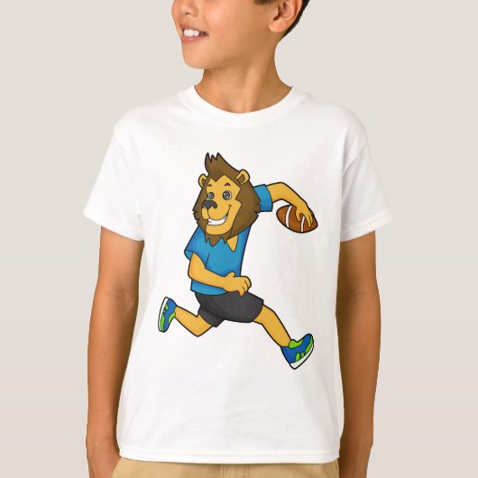 ライオンラグビープレーヤーフットボール Tシャツ (正面)