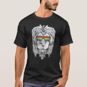 ライオンラスタレゲエミュージックヴィンテージラスタファリ Tシャツ (正面)