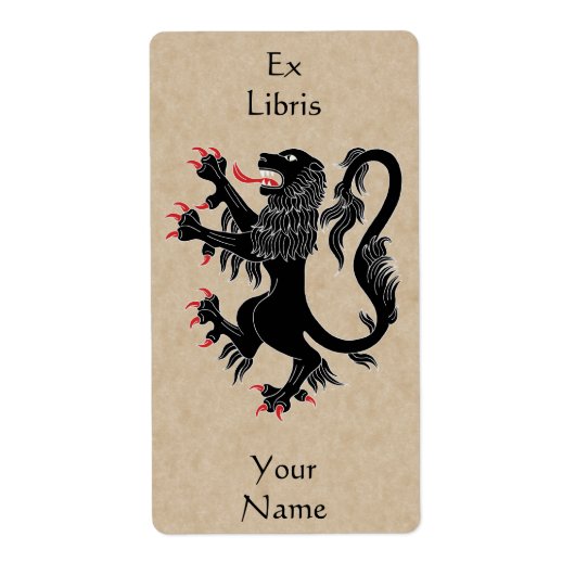 ライオンラパントセーブル蔵書票 ラベル (正面)