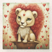 ライオンラブ3 ガラスコースター (正面)