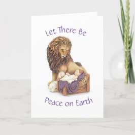 ライオンラム&ベビーイエズスクリスマスホリデーカード シーズンカード