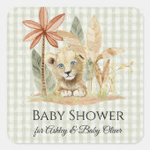 ライオンリトルキングゼブラジラフェサファリベイビーシャワー スクエアシール (正面)