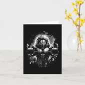 ライオンリフティングウェイトジムビーストトレーニング筋肉ボディ カード (黄色い花)