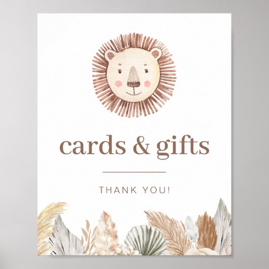 ライオンリーフニュートラルカードとギフトサイン ポスター (正面)