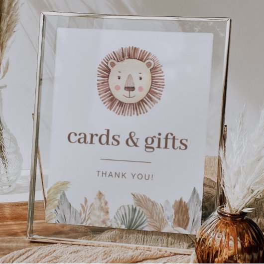 ライオンリーフニュートラルカードとギフトサイン ポスター