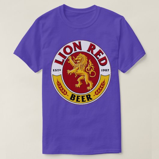 ライオンレッドのビール飲料 Tシャツ (デザイン正面)